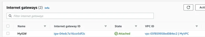 attach Internet Gateway vào VPC
