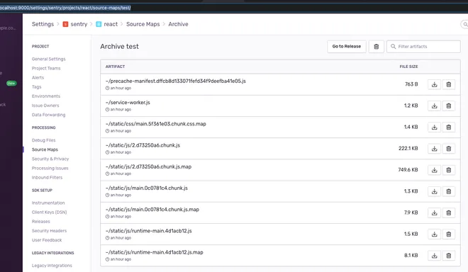 upload sourcemaps lên sentry on-premise
