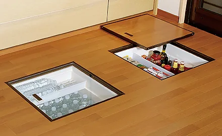 ngăn hầm dưới nền nhà ở nhật