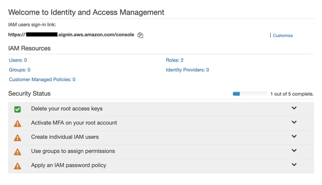 Lần đầu sử dụng AWS IAM